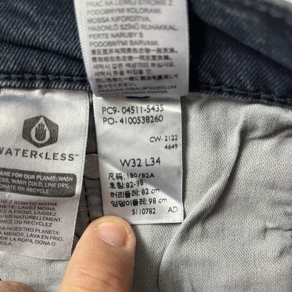 Levis 511 Jeans Men 32x34 Black Slim Fit Dark Wash Stretch Denim Grunge Goth NEW - Picture 7 of 10